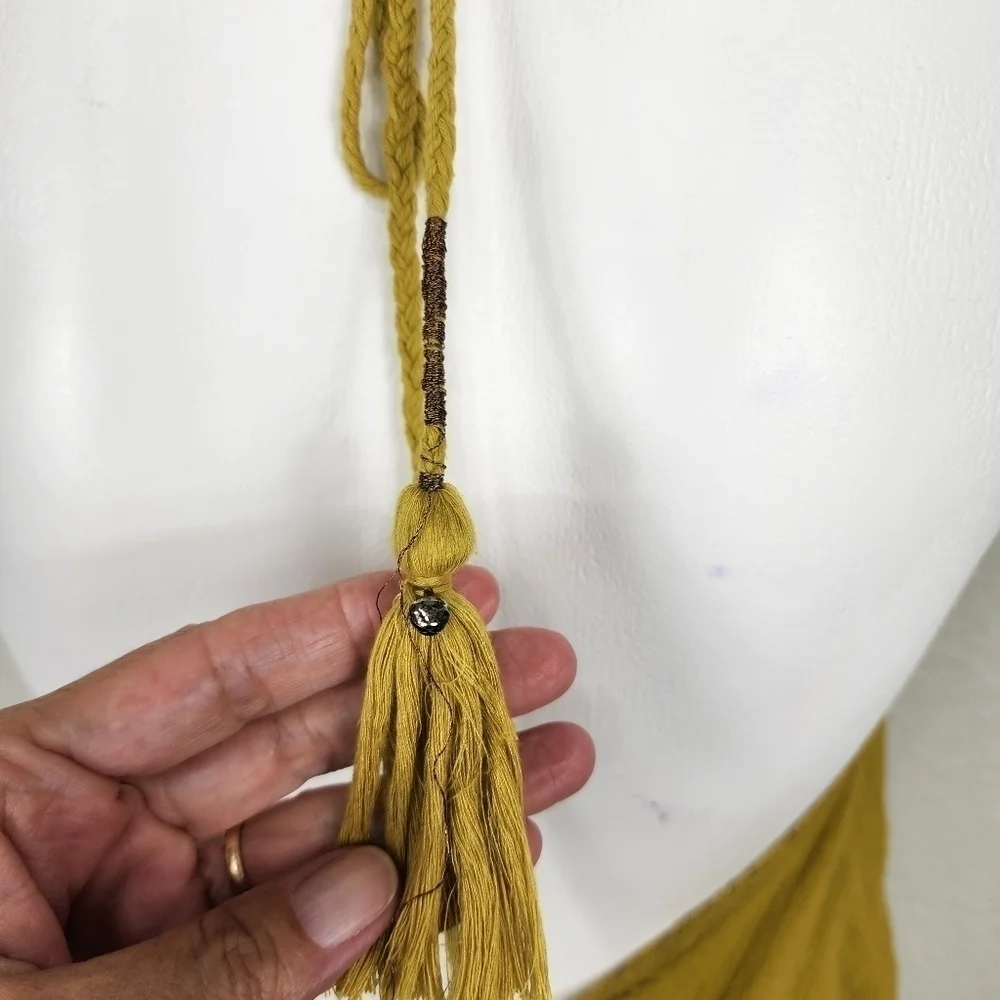 Free People Gauze Gold Boho Jumpsuit Size XS - Picture 10 of 16